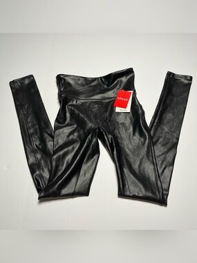 NWT SPANX By Sara Blakely Faux Leather Leggings - Black- XS